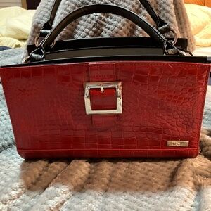 Miche "Ellie" red, reptile texture cover for a Classic Purse.